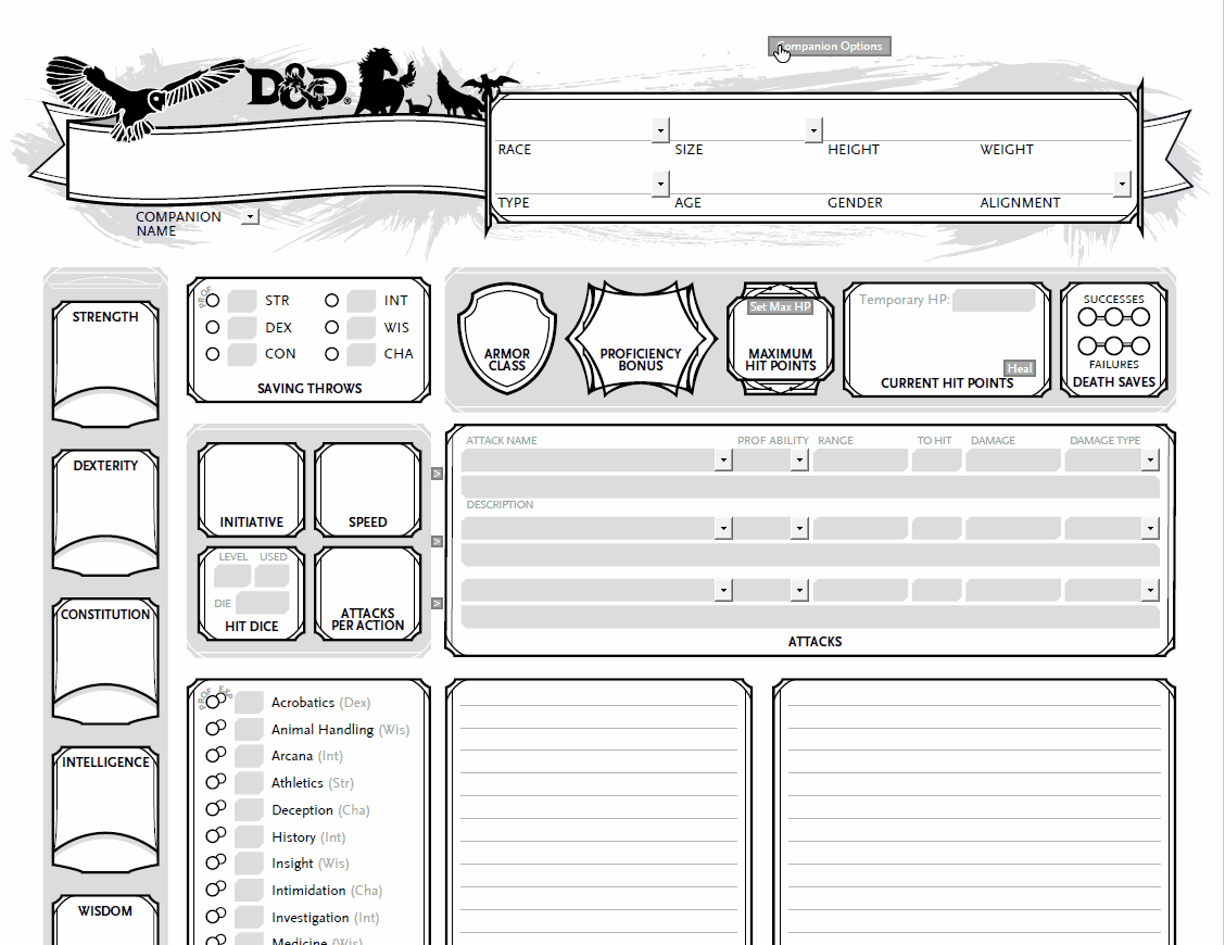 witch Assume Day dnd 5e ranger character sheet Graze underground I'm sorry